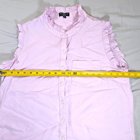 Velvet Heart Purple Sleeveless Ruffled Button Down - Picture 2 of 5